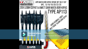 Apr mata bor KIPAS spade bit self cut type ap113 fullset mata bor kayu 13 16 19 20 22 25 mm