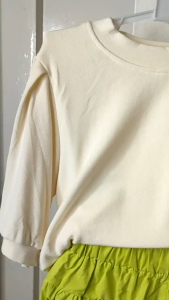 Setelan Anak Perempuan Import Model Blouse Polos Lengan Pendek Variasi Kulot Pinggang Karet Terbaru