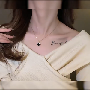 🔥Cozyrooms👍Four Leaf Clover Necklace Women Small Fragrant Style Necklace Light Luxury Niche Clavicle Chain