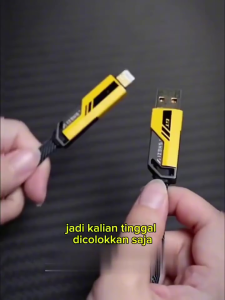 VICLOOK COD 4 in 1 Convertible Metal Fast Data Cable Braided Cable 65W Android 27W Iphone Fast Charging Multiple Charging Cable