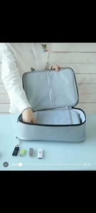 Foldable Bag With Lock | Can put passport credit card | Multi Slot Zipper Lock Strap for luggage handle