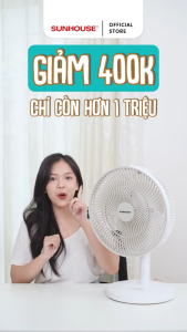 Quạt sạc tích điện Sunhouse SHD7115 - Tích hợp đèn ngủ 2in1 - 3 chế độ gió linh hoạt - Động cơ êm ái bền bỉ - Bảo hành 12 tháng