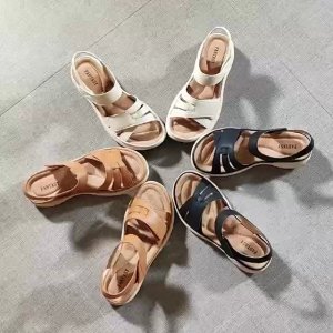 FJ Women Synthetic Leather Steppings Korean Sandals with Strap Shoes for Women 2402-17