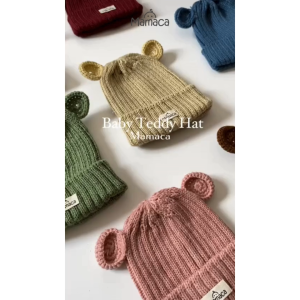Mamaca Baby Teddy Beanie Hat ( 0-2 Tahun ) | Katun Rajut | Kupluk Rajut Bayi