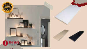Papan ambalan rak dinding Lebar 10cm Tbl. 2cm Panjang 30cm 40cm 60cm 80cm melayang aesthetic gantung