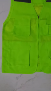 ÁO GHI LÊ 4 TÚI PHẢN QUANG BẢO HỘ LAO ĐỘNG ÁO KHOÁC KỸ THUẬT KỸ SƯ ÁO LAO ĐỘNG ÁO BẢO HỘ CÔNG TRÌNH MÀU VÀNG CHANH