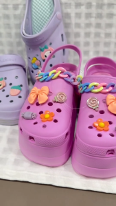 รองเท้าแตะส้นหนา Baoji ลดล้างสต็อค Sz.37-40 Eu ส้นหนา 2 นิ้ว ใส่สบาย ไม่ลื่น ตกแต่งจิ๊บบิท มีเก็บปลายทาง