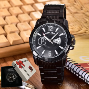 Jam Tangan Rantai Pria & Jam Cowok Tanggal Kalender Aktif