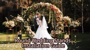 Heyman 6.5ft Round Backdrop Stand Stable Balloon Arch Stand Metal Wedding Arch Backdrop Stand Circle Backdrop Stand Frame for Wedding Birthday Party Baby Shower Decoration (Gold)