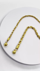 MJ Jewellery 375/9K Gold Solid Rope Chain Anklet K003