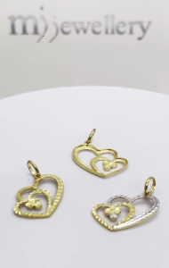 MJ Jewellery Gold Love Shaped Pendant B129  375 Gold & 916 Gold