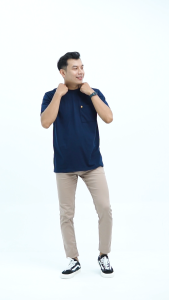 BROGUY Kaos Polos Pria Lengan Pendek Saku Cotton Combed 24s