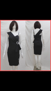 383 Dress Night Party Wanita Cantik Bodycon Scuba Size M - Baju Seragam LC Karaoke Wanita Cantik