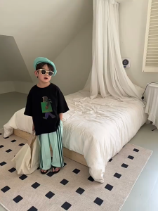 SweetKids พร้อมส่งจากกทม🌸กางเกงกีฬาเด็ก🍓กางเกงลำลองหลวมๆ ขายาว แฟชั่น กางเกงลายทางด้านข้าง สไตล์เกาหลี ฤดูร้อน