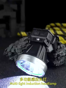 SENTER KEPALA LED T136 - SUPER TERANG - 6 MODE CAHAYA - SENSOR - BISA PB - MULTIFUNSI - INDIKATOR DIGITAL - TYPE-C
