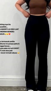 Flare Pants Highwaist Celana Kulot Cutbray Bahan Scuba Tebal Premium Wanita Vol.1