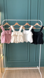 BL20889 Alice Ruffle Embro Puffy Tanktop