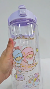 กระบอกน้ำพลาสติก 2ลิตร พร้อมหลอด SANRIO