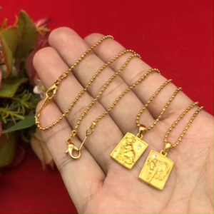 สร้อยคอทองพร้อมจี้นักษัตร ลายไข่ปลา ความยาว 16 นิ้ว ขนาด 1x1.5cm จี้ประจำปีเกิด จี้ทองแฟชั่น ใส่ในชีวิตประจำวัน พร้อมส่ง