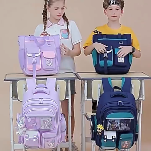 Kuromi Childrens School Cute Backpack For School 17.5 Inch Students Casual Travel Aesthetic Backpack Schoolbag