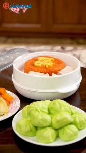 Bộ khay hấp lò vi sóng 2 tầng nhựa VIỆT NHẬT - Hấp thực phẩm hâm nóng thức ăn - Chính hãng 5625