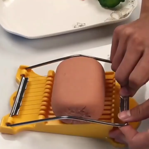 Food Slicer Luncheon Meat Boiled Egg Fruit Slicer Soft Food Cheese Sushi Cutter Canned Meat Cutting Machine with 10 Cutting Wires Stainless Steel