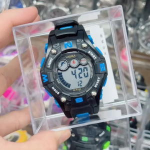 LASIKA นาฬิกาแฟชั่น สำหรับเด็ก แบรนด์แท้ กันน้ำได้ 100% ระบบ ดิจิตอล สายนาฬิกา ยางเรซิน ขนาด 38 มม