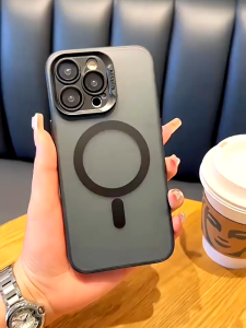 SENSE Magnetic Frosted Built-In Bracket Lens Protection Anti-Fall Hard Case for iPhone 16 15 14 13 12 11 Pro Max