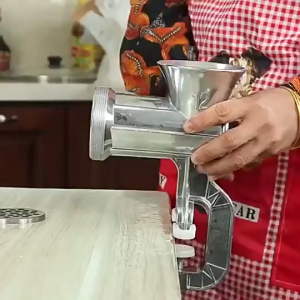 Stainless Steel Manual Meat Grinder No.5 Model Multi-functional Meat Grinder Manual Sausage Stuffer Household Mini Hand-cranked Meat Grinder