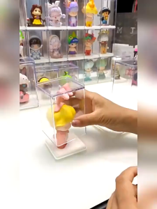 SKULLPANDAตู้โชว์โมเดล 78*78*125mm 4pcs dimooกล่องโชว์สินค้า มีช่องเก็บการ์ด โชว์โมเดล สำหรับจัดเก็บของเล่น blindbox