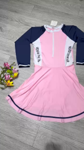 Đồ bơi 1 mảnh liền thân bé gái quần váy áo tay dài họa tiết nhiều màu đáng yêu đủ size 15kg đến 45kg BINSPORTS BB070