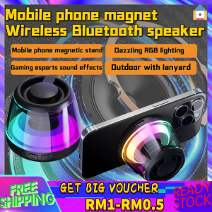 【Malaysia Ready Stock】【Fast delivery】New mobile phone magnetic Bluetooth speaker Portable wireless outdoor card small stereo rgb atmosphere light Bluetooth small speaker RGB optical dual pairing support TF