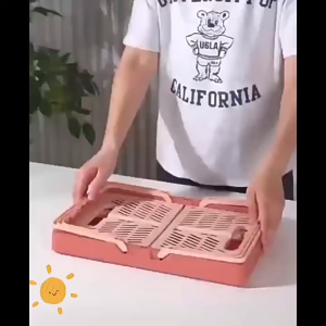 ตะกร้า ตะกร้าเก็บของพับได้ กล่องเก็บของพับได้ กล่องเก็บของขนาดใหญ่พับได้พร้อมที่จับสำหรับห้องครัวห้องนั่งเล่นและโต๊ะ