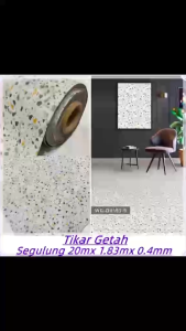 itop 1 ROLL Rubber Baru Colak Floor Mat (0.4mmTebal) 10m x 1.83m x 0.40mm Anti-Fatigue House Floor MatKitchen Carpet Non-slip/Comfort Carpet for Office/Sink Laundry Kitchen Floor Mat/Waterproof Oilproof Foot Pad/ Tikar Getah/Alas Kaki Rumah / Tidak Licin