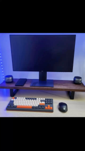 Kệ Gỗ Màu Nâu Chân Kim Loại Kê Màn Hình Máy Tính Kệ Gỗ Tự Nhiên Kê Màn Hình Đẹp DG-609