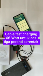 66W 3 in 1 Fast Charging Cable Micro USB Type C Lightning