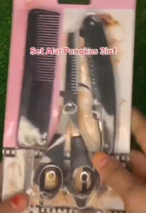 JE.ID Set Gunting Cukur Sisir Rambut Set Stainless Tajam Gunting Sasak Set Pencukur Sisir Salon Alat Potong Rambut Stainless Super Tajam
