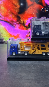 Diecast Miniatur Mainan Mobil Truk Kontainer Trailer Towing Car Carrier Mika Susun
