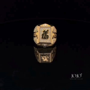 N1211 Nhẫn nam chạm khắc chữ thiết kế sang trọng có lót lòng JOJO