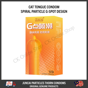 Juncai G-Spot Enhanced Thrush-Friendly Condoms 10-Pack with Spiral Design for Intensified Sensation