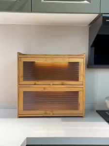 T-Y(COD) ตู้กับข้าว ชั้นวางของในครัว ตู้ไม้เก็บของ ตู้เก็บของบานกระจก ตู้เก็บของในครัว ตู้เก็บของชั้นวางอุป การจัดเก็บที่ดีเยี่ยม สําหรับห้องครัว