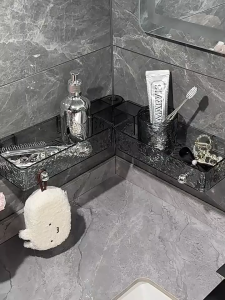 กล่องเก็บเครื่องสำอางและแปรงสีฟันแบบพกพา วัสดุพลาสติกแข็งแรง ดีไซน์หรูหรา