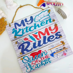 HIASAN DINDING GANTUNG SIGN MY KITCHEN MY RULES RENTENG 3 KAMAR DEKORASI RUMAH WALL DECOR