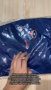 Celana Jas Hujan Anak SD SMP Laki laki S95 Motif Superhero Cakep Tebal Bahan Parasut PVC Premium