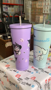 Gelas Stainless Steel Jumbo Kapasitas 900ml Karakter Sanrio Dengan Sedotan Stainless