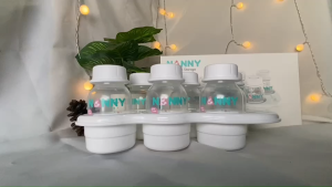 Nanny ขวดเก็บสต็อกน้ำนม 125ml แพ็ค 6 ขวด แถมถาดจัดเก็บขวดนม 6 ช่องในกล่อง BPA FREE ทนร้อน 110 องศา