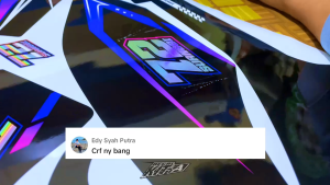 Desain Decal Motor: Motif Simple Hitam Lis Biru untuk Honda CRF 150L