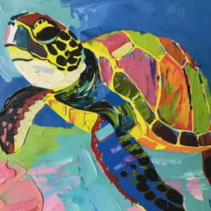 Tranh con rùa phong thủy phong cách đơn giản dễ thương tranh treo tường dán tường phòng bé trai-bé gái.CGI-874