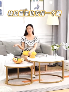 [COD]Coffee table modern โต๊ะกลมกลาง โต้ะกาแฟ โต๊ะกลางโซฟา โต๊ะรับแขกอเนกประสงค์ ลายหินอ่อน แข็งแรง ผลิตจากหินอ่อน โครงเหล็ก