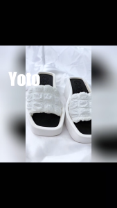 YOTO Embellish Strap 6cm Heightened Wedge Slide Slipper Casual Classy Sandals for Women